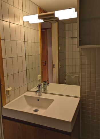Mirror ,Tap ,Sink ,Plumbing fixture ,Bathroom sink.