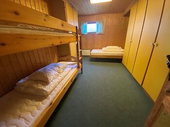 Main cabin -&amp;#160;bedroom with a bunk bed and single bed&amp;#160;(sleeps three)