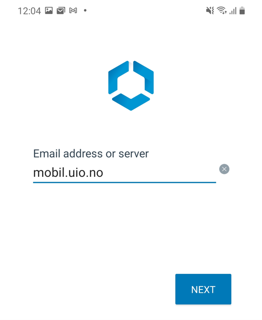 Screenshot of wizard: Enter email address or server