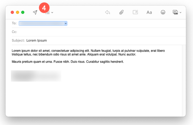 Screenshot of composing an email in Apple Mail