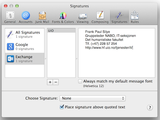 Making a signature. Screenshot.