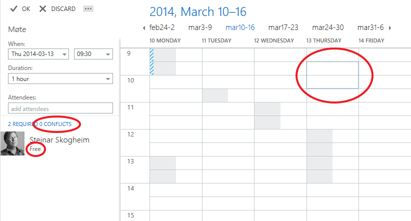 Scheduling assistant in calendar