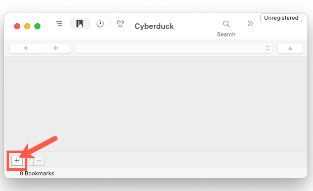 Screenshot of Cyberduck and Add bookmark
