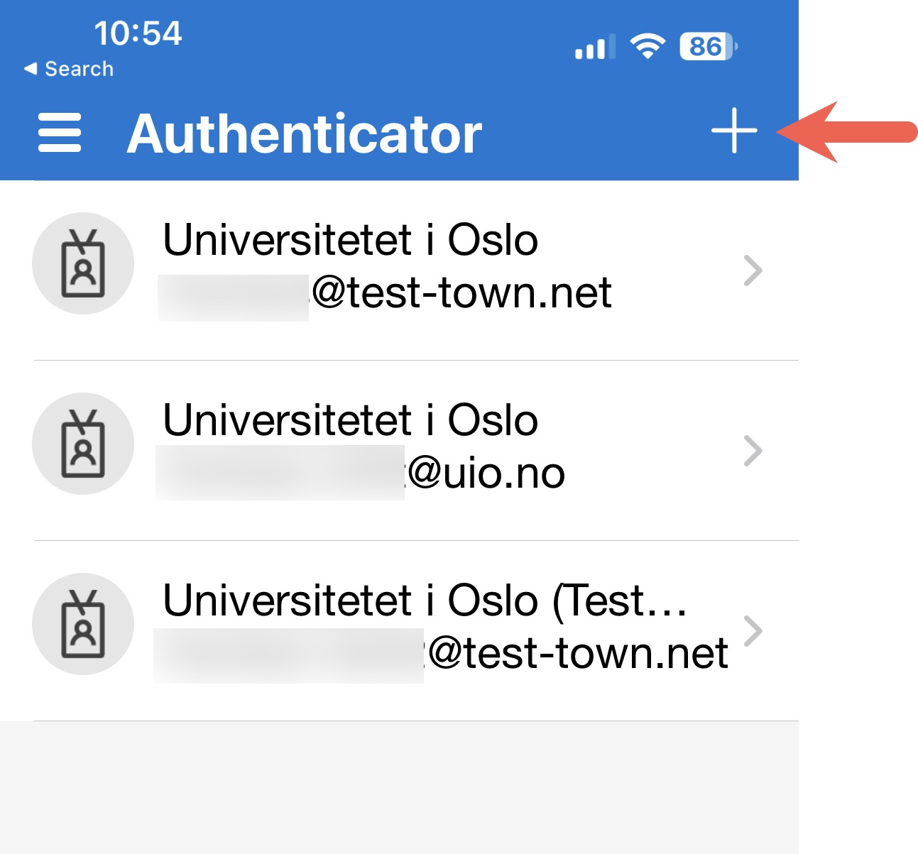 Screenshot of Authenticator app