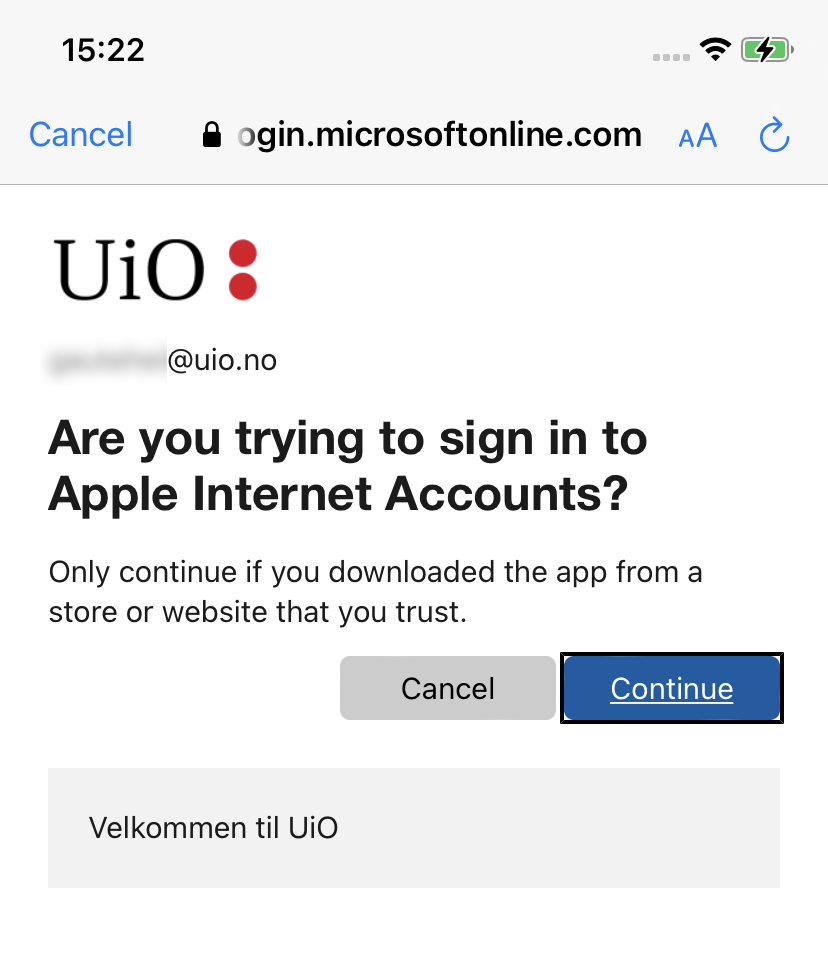 Screenshot: Apple Internet Accounts window