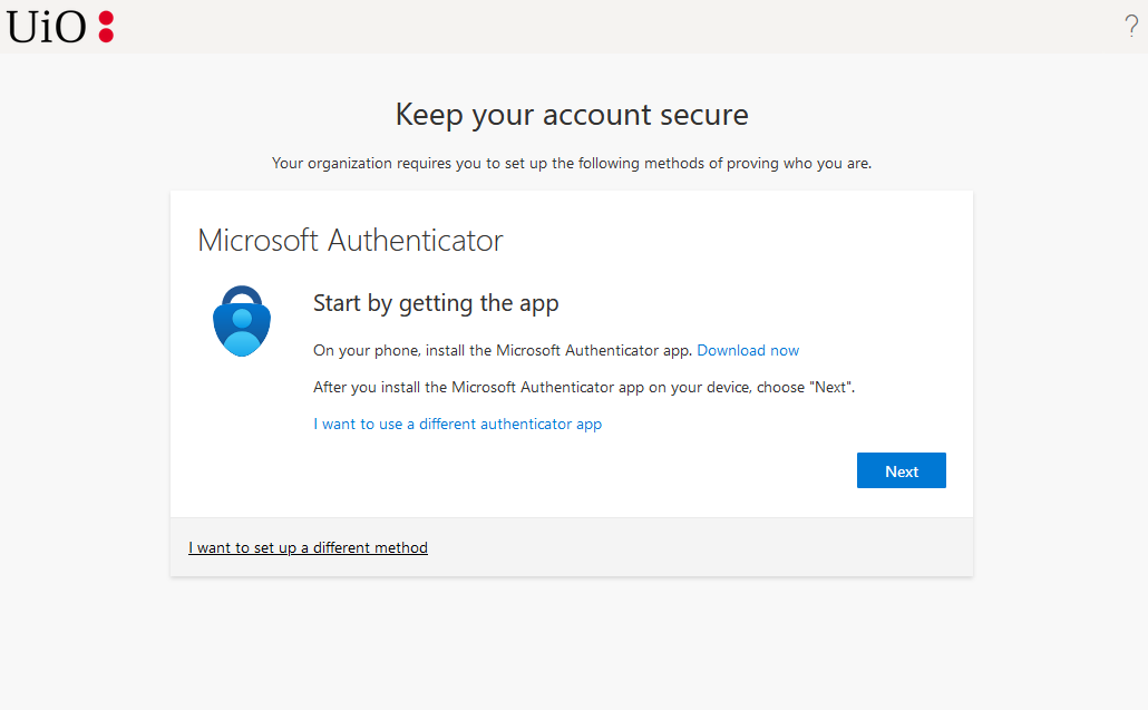 Screenshot: Keep ypur account secure