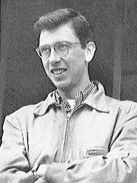 Black and white photo of the 1952 chorus director.