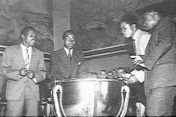 Drum quartet form Tanzania, Uganda, Rhodesia, and South Africa