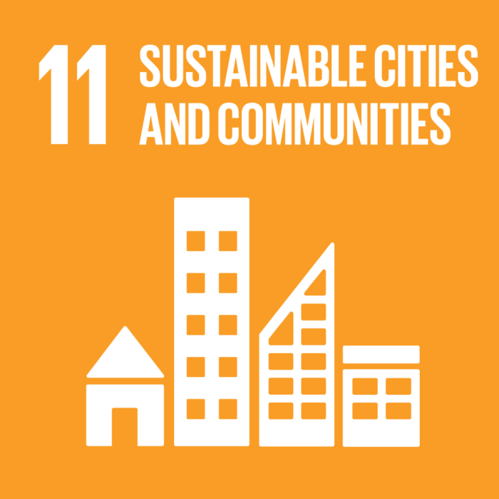 poster with text Sustainable cities and communities