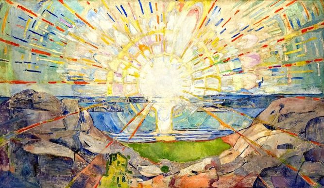 Munchs maleri av solen i Universitetets aula.
