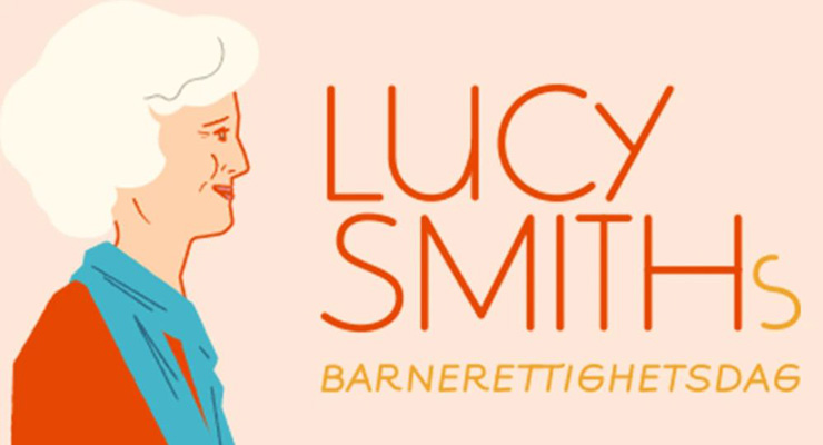 illustrasjon av eldre kvinne med tekst: Lucy Smiths barnerettighetsdag.