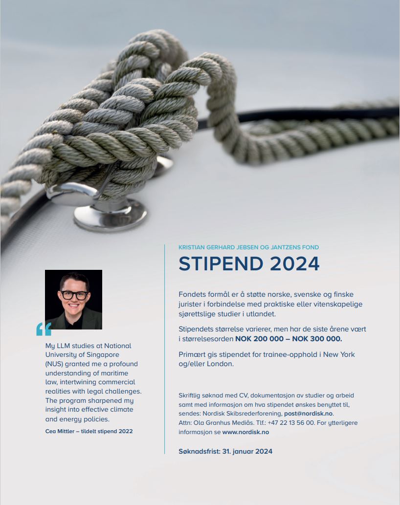 Kristian Gerhard Jebsen og Jantzens fond STIPEND 2024 søknadsfrist 31. januar 