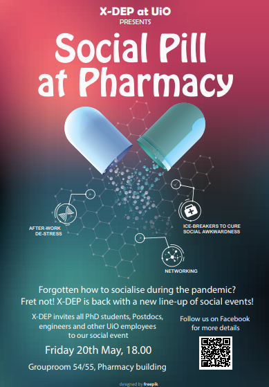 X-DEP Social pill at Farmacy poster