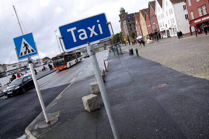 Taxiholdeplass på Bryggen i Bergen