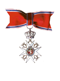 St. Olavs Orden: Ridder. Foto: Det kongelige hoff