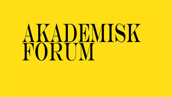 Akademisk forum sin logo på gul bakgrunn