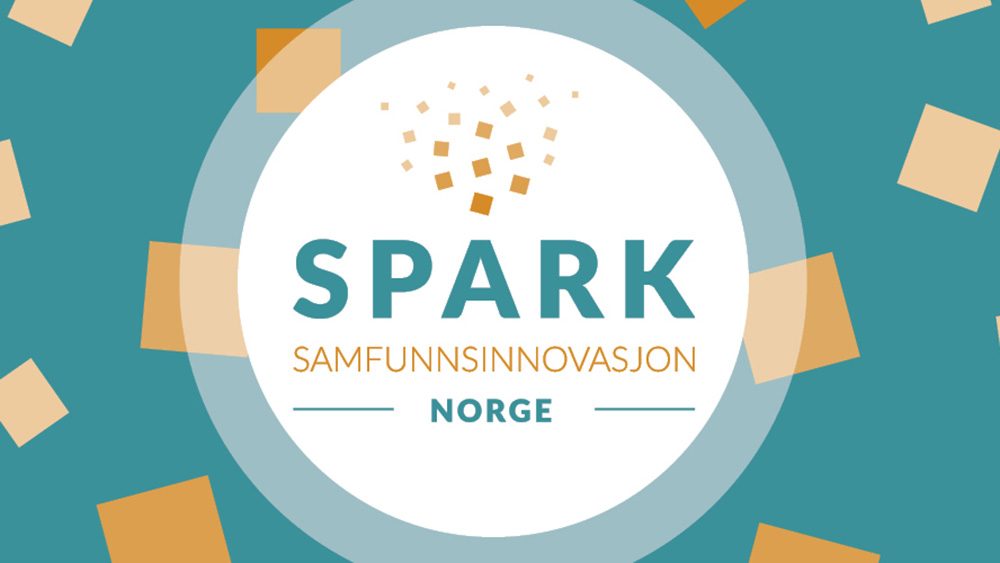 Illustrasjonsbilde av logo med tekst: SPARK, Samfunnsinnovasjon, Norge.