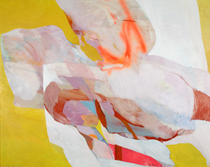 Inger Sitters maleri Hud fra 1968, er et abstrakt maleri i organisk form og kraftige farger, dominert av gult, rødt, og hvit