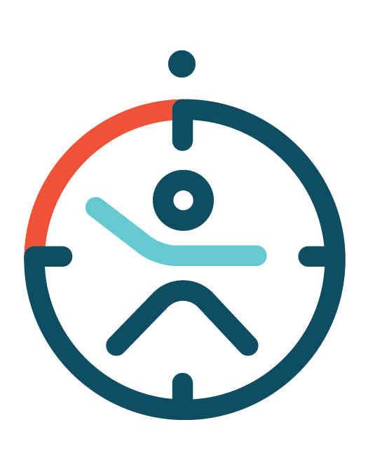 Pictogram of person inside a clock