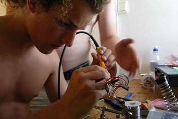 Electronics ,Arm ,Hand ,Electrical wiring ,Neck.
