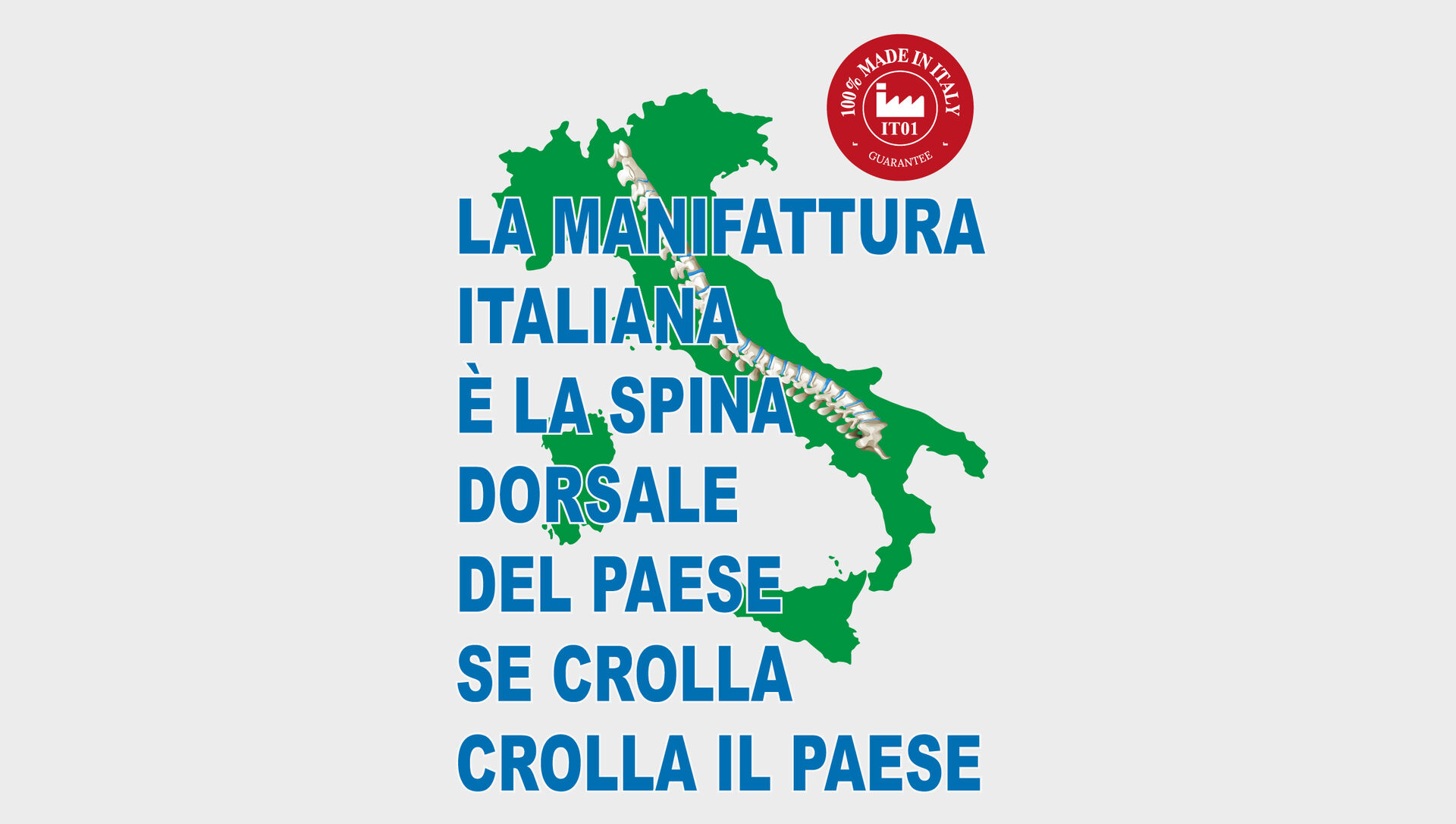 Italia med en ryggrad. Tekst på italiensk