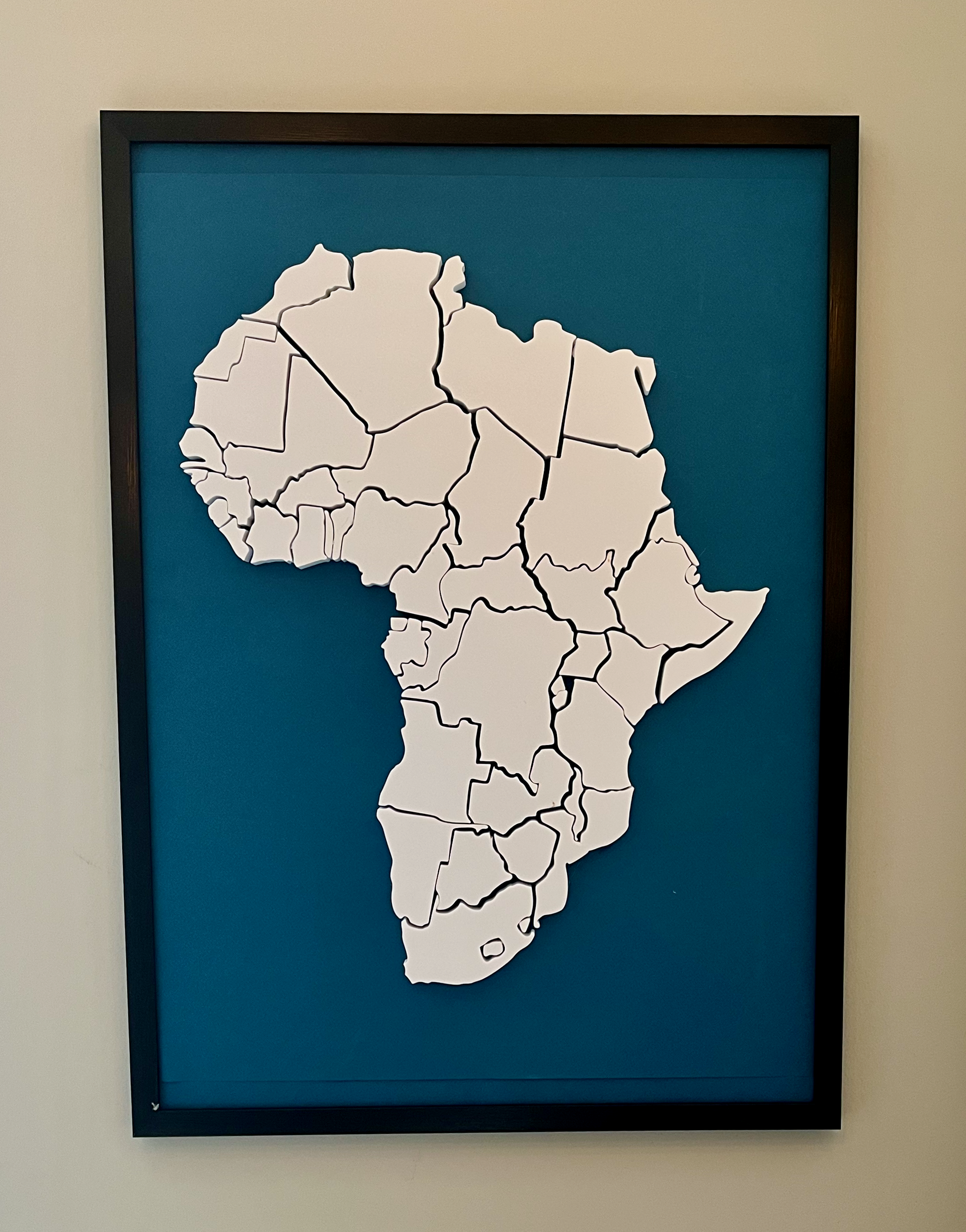 Bilde av endelig prototype, kart med Afrikas land