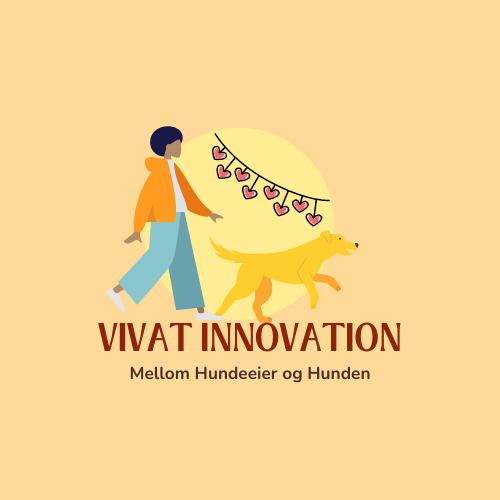 Logoen til Vivat Innovative. En hund og dens eier er avbildet.