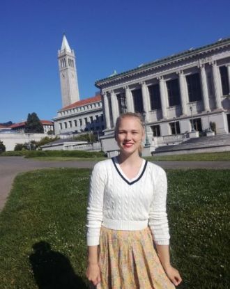 Student på campus i Berkeley