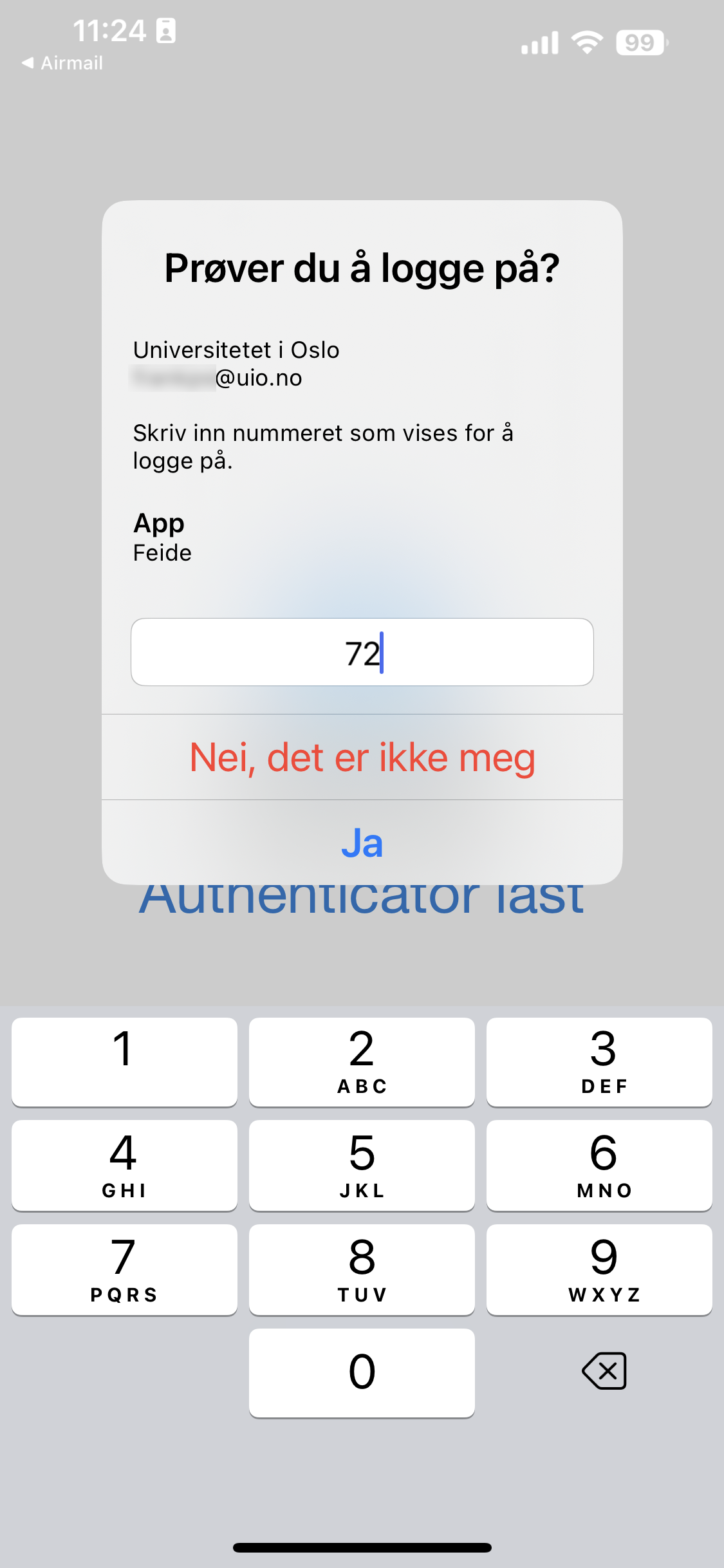 Microsoft Authenticator med number matching