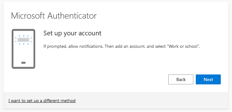 Screenshot of set up account in Microsoft Authenticator seen on your computer