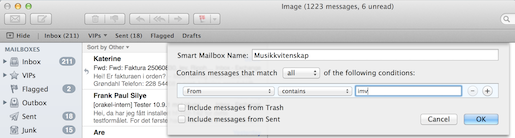 Opprett en smart mailbox (postkasse)