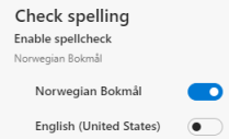 Turn on spell check
